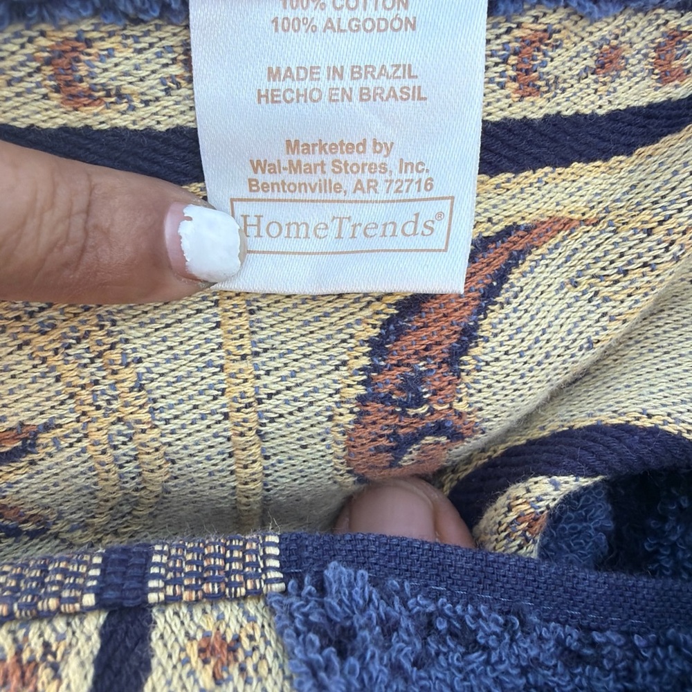 Vintage 3piece home trends bath and hand towels  Navy Star Pattern sun moon Y2K - Picture 10 of 13